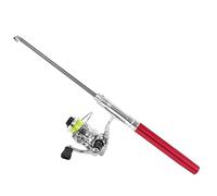 Canne à pêche de poche avec moulinet, combinaisons de canne à pêche et de moulinet télescopiques haute dureté en forme de mini stylo pour la pêche en mer pour la pêche en rivière pour(rouge)