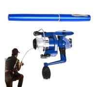 Canne à pêche de poche portable, canne rétractable avec moulinet, mât télescopique de 99 cm pour quai, réservoir, rivière, étang, lac, mer, matériau robuste en fibre de carbone avec moulinet lisse
