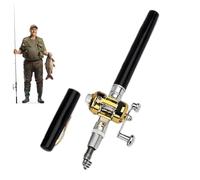 Canne à pêche de taille de poche, petite canne à pêche et moulinet combo | Stylo télescopique de voyage Ensemble de poteaux - Équipement de combos de canne à pêche et moulinet pour eau salée et ag