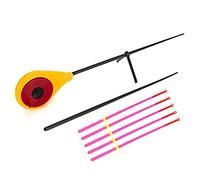 Canne à pêche d'hiver sur glace en ABS Section supérieure légère et flexible Pointe souple Robuste Support à deux pieds