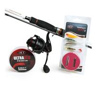 Canne à pêche DLT Dropshot Set complet - 7-32gr - Set pêche carnassiers - leurre incl.