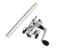 Canne à pêche en aluminium avec moulinet et accessoires - Petit stylo de poche télescopique - Moulinet de pêche télescopique