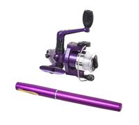 Canne à pêche en aluminium avec moulinet et accessoires - Petit stylo de poche télescopique - Moulinet de pêche télescopique