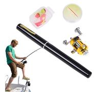 Canne à pêche en aluminium - Canne à pêche compacte en métal, engrenage à tambour | Ensemble de pêche portable 4 pièces avec ligne durable et lancer lisse, canne télescopique légère pour la pêche sur