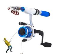 Canne à pêche en Eau Douce, Cannes à pêche en mer pour Hommes - Petit kit de Canne à de Voyage,Canne à télescopique, Moulinet de Compact pour Hommes et Femmes