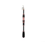 Canne à pêche en fibre de carbone à sections courtes Noir Rose Design rétractable portable avec anneau de guidage en acier inoxydable Poignée anti-EVA Siège moulinet en métal renforcé (1,8)