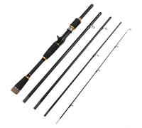 Canne à pêche en fibre de carbone ML Action 1,8 m/2,1 m Portable 4/5 sections Spinner Canne à pêche avec poignée EVA et guides anti-enroulement pour Snakehead Cockmouth Horsemouth (poignée carrée 2.1)