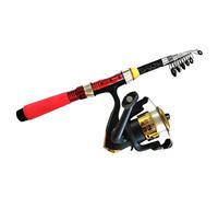 Canne à pêche et moulinet - Combinaisons de canne à pêche avec canne à pêche télescopique, 1,8 m de long miniature de spin | Canne à pêche et moulinet avec sac de transport | Équipement de pêche, kit