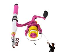 Canne à pêche et moulinet - Combo petit ensemble de pièces de pêche, canne à pêche portable de voyage, canne à pêche télescopique pour débutants