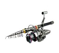 Canne à pêche et Moulinet en Fiber de Carbone 1.8 3.6m, Combo, Kit filage télescopique Super Dur, résistance maximale 8kg, Pesca(3.6M Rod 5000 Reel)
