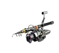 Canne à pêche et Moulinet en Fiber de Carbone 1.8 3.6m, Combo, Kit filage télescopique Super Dur, résistance maximale 8kg, Pesca(1.8M Rod 1000 Reel)