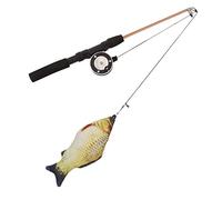 Canne à Pêche Interactive pour Chat, Jouet Ergonomique, Rétractable pour Chats Actifs, Longueur 74cm/29,1 Pouces (carassin + Canne à pêche)