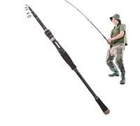 Canne À Pêche Légère en Carbone, À Pêche À Action Rapide, Cannes De Voyage Télescopique Compacte, Poignée en EVA | Canne À Filer d'eau Douce Et Salée, pour Bar, Truite, Brochet, Perche, Pêcheurs