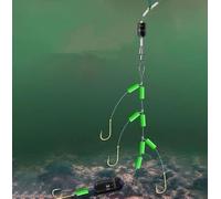 Canne à pêche manuelle avec 4 hameçons - Manchon doré - Compatible avec les méthodes de pêche à la carpe - Crucian en eau douce (C)