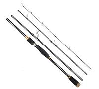 Canne A Peche Mer LéGèRe,Fishing Rod Casting 1,8/2 4 .7 3.0M Pêche Fibre de Carbone Plug-in Portable Fly Sea Fishing Tige pêche et Bobine à Rotation coulée(Black S Rod,2.4 m)