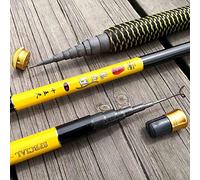 Canne A Peche Mer LéGèRe,Fishing Rod Casting 3.6/4.5 7.2 mètres Flux Pôle Main en Fibre de Carbone fonderie pêche télescopique Rods Poisson Tackle(Yellow,2.7 m)