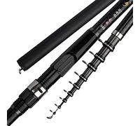 Canne A Peche Mer LéGèRe,Fishing Rod Casting Canne à pêche télescopique en Carbone Noir 6,30 m 7,2 5,4 la Main mer Double Usage surfcasting(4.5 m)