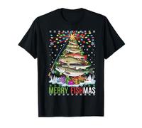 Canne à pêche Merry Fishmas Tree Lights T-Shirt