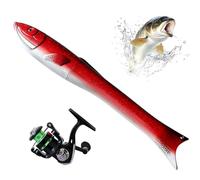 Canne à Pêche Miniature Petite Canne à pêche | Canne Portable pour le le surfcasting le camping sauvage la randonnée pédestre l'offshore l'inshore le trolling le lancer