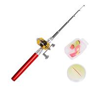 Canne à pêche - Petit bâton télescopique, moulinet de lancer miniature | Stylo de pêche de poche, petite canne réglable, pour famille, randonneurs, amis, anniversaires, voyages en plein air, aventure