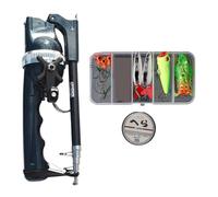 Canne à pêche Pliable, Canne à pêche Pliante - Petite Canne à Pliante en Fibre de Verre,Kit Complet d'équipement de Ergonomique avec leurres de pour Femmes Hommes Hommes Femmes 153/2