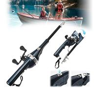 Canne à pêche pliante, canne à pêche pliante, canne et roue intégrées, canne à pêche télescopique et moulinet combinés