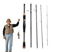 Canne À Pêche Portable - Canne À Pêche De Voyage en Fibre De Carbone | Cane À Lancer D'appât Détachable De 2,1 M - À Lancer Léger en Fibre De Carbone ML De 5 Pièces De 210 Cm pour La Pêch Côti