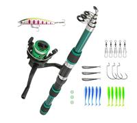 Canne à pêche pour avec moulinet 320 g - Canne à pêche télescopique pour avec retour de morsure ultra sensible - Kit de pêche pour débutants pour l'éducation en plein air et les