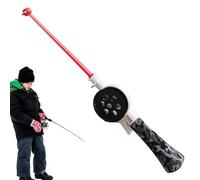 Canne À Pêche pour , Camouflage ABS EVA | Canne À Pêche sur Glace De 34 Cm, Grand Anneau De Guidage en Métal, Poids De 150 G, Étanche, Résistante À L'humidité, Portable, Parfaite pour Les