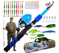 Canne à pêche pour, Canne à pêche pour Tout-Petits,Kit d'équipement de pêche télescopique Portable Pratique | Accessoires de pêche, Combinaisons de Canne et de Moulinet pour la