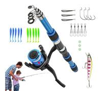 Canne à pêche pour, Canne à pêche télescopique de 1,8 m avec Moulinet | Kit de Poisson débutant, Ensemble de pêche pour Jeunes, kit de démarrage pour Petit Quai pour Tout-Petits