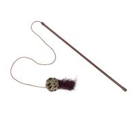 Canne à pêche pour chat à hochet boule à plumes Nobby Pet Marron 75 cm