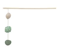 Canne à pêche pour chat avec 3 balles en bois/tissu Trixie Vert TU