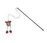 Canne à pêche pour chat avec souris peluche avec sonorité Nobby Pet Rouge 50 cm