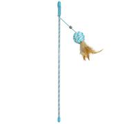Canne à pêche pour chat balle en papier Duvoplus Catchy Bleu 41x4x3,5 cm
