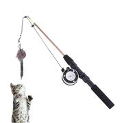 Canne à pêche pour chat, canne à pêche pour chat - Jouets teaser de canne à pêche rétractable pour chat | Teaser Long pour chat en 2 sections, jeu d'entraînement pour chaton, accessoires pour chats en