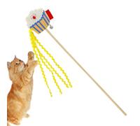 Canne à pêche pour Chat | Jeu de Riz soufflé au Fromage avec Clochette - Interactive pour Chaton, Animal de Compagnie de Race Moyenne et Grande pour intérieur et extérieur