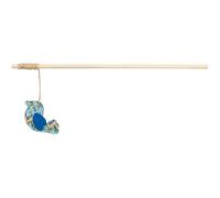 Trixie Canne à pêche pour chat Oiseau – Bois, herbe à chat, 40 cm, bleu