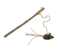 Canne à Pêche pour Chat "Souris" 25cm Naturel G