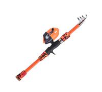 Canne à pêche pour Enfants Canne à pêche télescopique et Moulinet Combo Spinning Canne à pêche pour Enfants pour Eau salée Matériau en Fibre de Verre Bleu Orange Vert 165 cm (Orange)