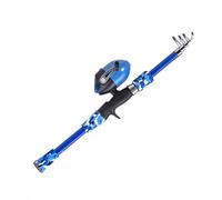 Canne à pêche pour Enfants Canne à pêche télescopique et Moulinet Combo Spinning Canne à pêche pour Enfants pour Eau salée Matériau en Fibre de Verre Bleu Orange Vert 165 cm (Bleue)