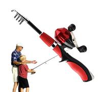 Canne à pêche pour enfants, équipement en acier pliable - Canne à pêche extensible - Pour Pâques, anniversaire, fête des enfants, Noël, Nouvel An, intérieur et extérieur