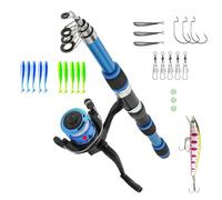 Canne à pêche pour | Ensemble de canne à pêche télescopique de 1,8 m, kit de pêche pour débutants, ensemble de pêche pour jeunes, kit de démarrage pour petit quai pour tout-petits