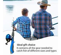 Canne à pêche pour Jeunes, kit de pêche pour débutants, Ensemble débutant de boîte à, Équipement de de Voyage avec Sac de Rangement de boîte à appâts, Canne à télescopique pour Les j