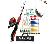 Canne à pêche pour, Jeunes - Portable - Équipement de pêche de Voyage avec boîte de Rangement - Canne à pêche télescopique pour Adolescents