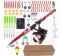Canne à pêche pour - Kit de pêche pour - 55 mm - Léger - pour Poissons d'eau Douce - avec équipement d'entraînement