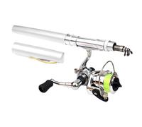 Canne à pêche stylo - Métal 140 cm | Mini canne à pêche de voyage | Canne à pêche télescopique portable pour ruisseaux, lacs, rivières, pêche à la crappie pêche en plein air voyage