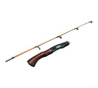 Canne à pêche sur glace courte portable en fibre de verre sensible pour l'hiver - Pôle compact pour temps froid - Équipement de chasse à petits poissons - Action rapide et légère (60 cm F)