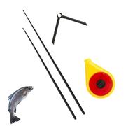 Canne à pêche sur glace - Support amovible et multifonctionnel - 30 cm - Canne à pêche ultra légère avec appât et ligne de pêche - Pour hommes, femmes, père, mère, parents, amis, voyages d'hiver