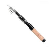 Canne à pêche télescopique avec matériau en fibre de carbone et poignée imitation bois pour un rangement pratique et une récupération fluide sur la plate-forme (A)